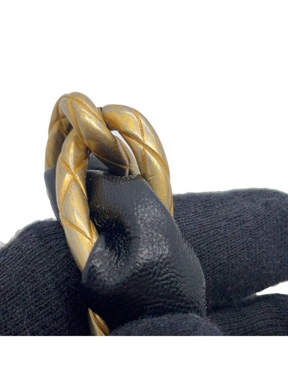 Chanel Shoulder Bag Quilted CC Logo Ribbon Chain Clutch Patent Black - Picture 9 of 10